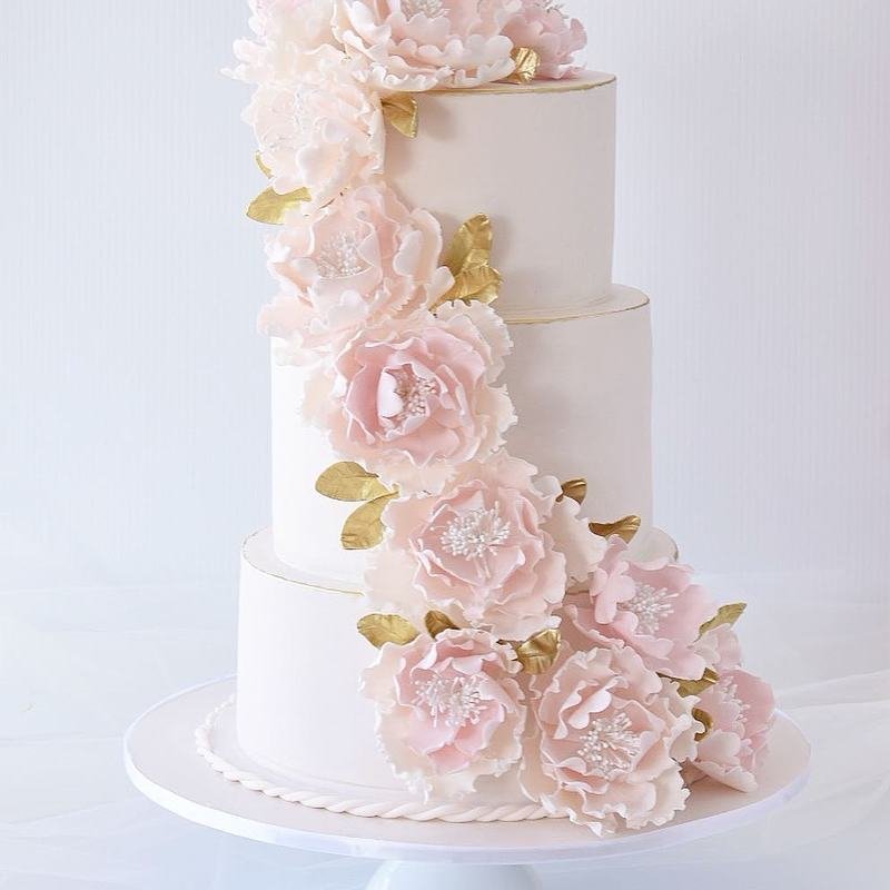 Свадебный торт с цветам 2056